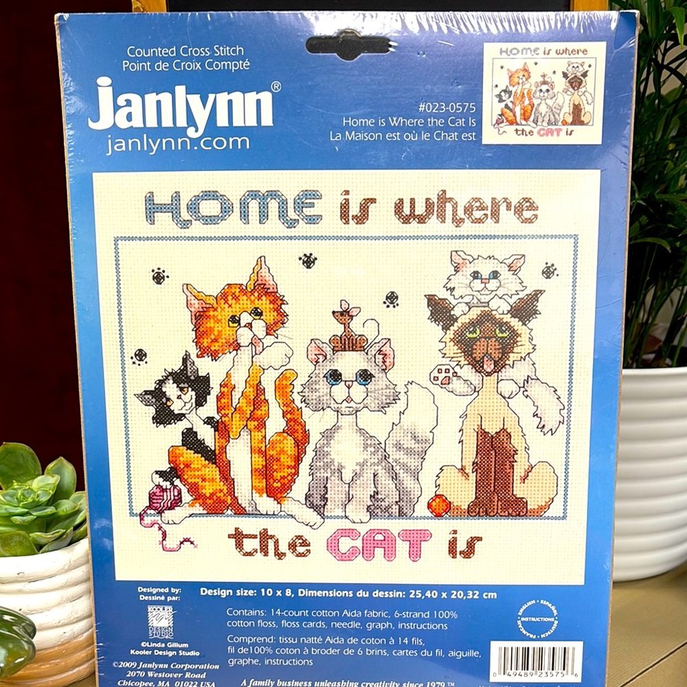 Janlynn Cat Cross Stitch Kit- Sealed